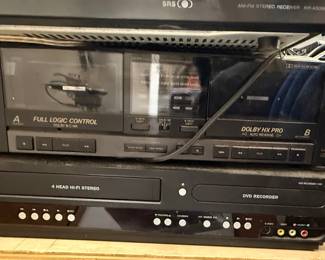 JVC Full Logic Control Stereo Cassette Deck & Emerson DVD Recorder/VCR Combo