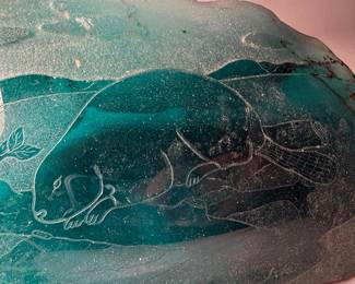 Siku Inuit Glass Paperweight Sculpture