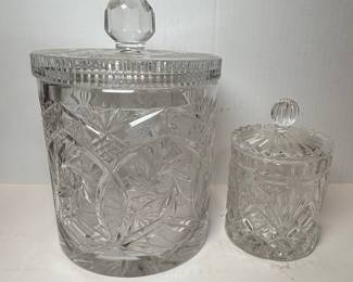 Cut Crystal Biscuit Jar Set