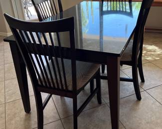 Dining Table w Black Stone Top