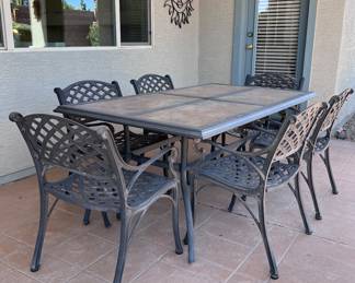 Patio Set w 6 Arm Chairs