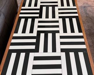 Black & White Tile Coffee Table on Casters