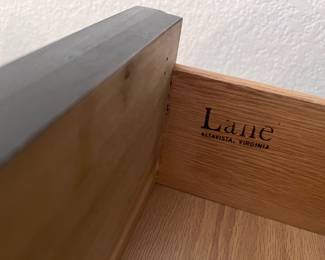 Lane Mid Century Modern Walnut China Cabinet w Lights