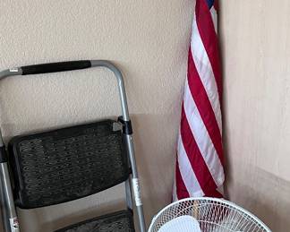 Step Stool, American Flag, Fan