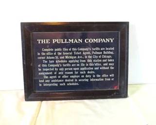 Vintage Pullman Co railroad sign