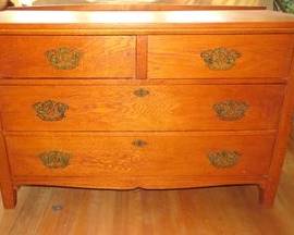 Oak 4 drawer bureau