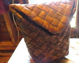 Antique Swedish woven backpack