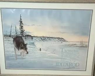 1989 Jon Van Zyle signed Iditarod Race Poster - Yukon River Wolves