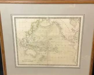 1831 Henry Teesdale "Chart Of The Pacific Ocean"