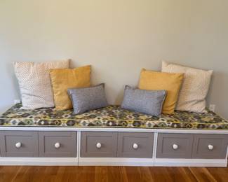 Vaughn Basset storage bench with custom cushion