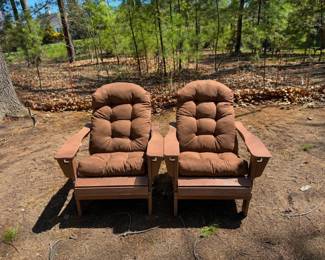 Pair -Resin Adirondack chairs