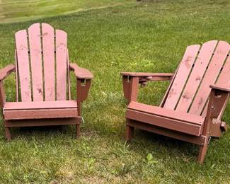 2 - Resin reclining adirondack chairs