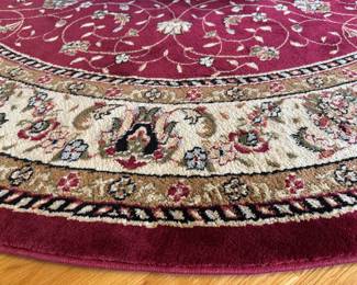 Safavieh 8 x 8 round rug, red with ivory border, Lyndhurst