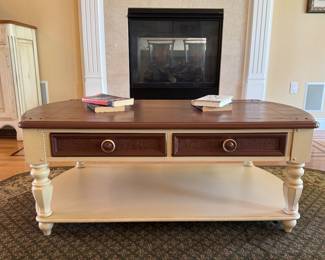 2 toned coffee table with 2 drawers by Wynwood