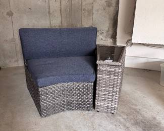 Outdoor patio chair & side table with storage