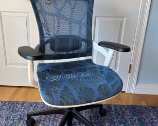 Blue & white desk chair