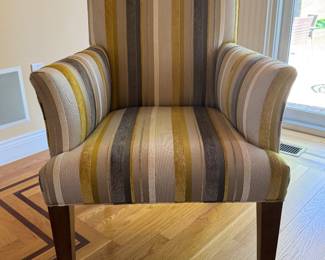 Striped upholstered arm chair ( 2 available)