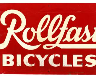 1960's Rollfast Large 3'4" Metal Painted Advertising Sign