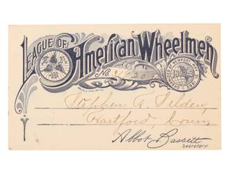 Several 1800's Bicycle Club Membership Cards in Mint Condition - Don't miss these rare gems