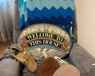 Hats, Welcome to this House Sign, Crochet Afghan 