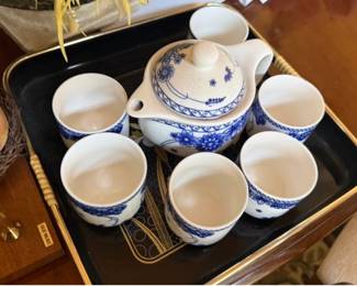 Blue and White Tea Set