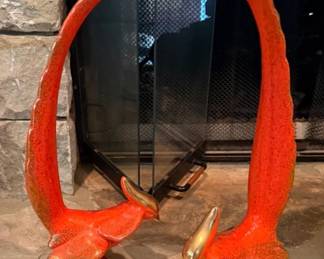 Vintage orange pheasants