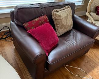 Pull out bed large oversized leather chair