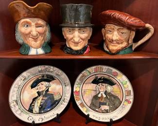 Vintage Royal Doulton character mugs and plates.
