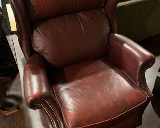 Bradington Young leather wing-style chair.