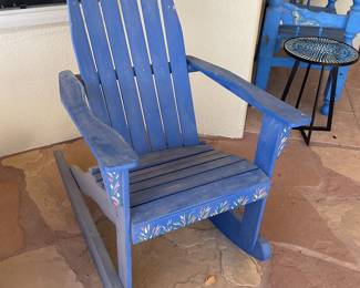 Wooden blue rocker-27x44