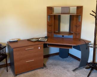 Corner desk-41x43x63 & 2 drawer filing cabinet-31x20x29