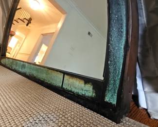 Antique Arch Top Copper Frame Custom Mirror Green Patina