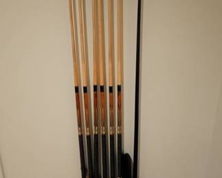 Classic Solid Wood Pool Table with Green Felt and Accessories