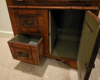 Antique Wood Washstand with Marble Top