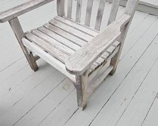 Weathered Teak Wood Outdoor Armchair