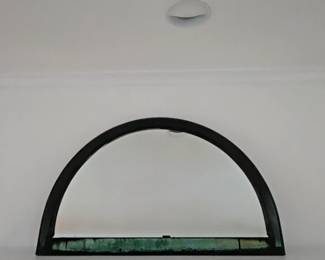 Antique Arch Top Copper Frame Custom Mirror Green Patina