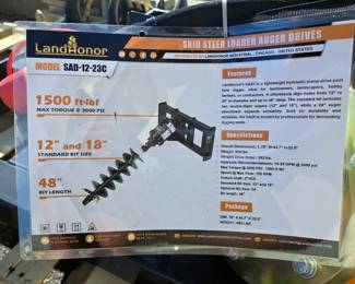 2025 Landhonor SAD-12-23C Skid Steer Loader Auger Drives, Unused