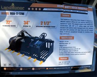 2025 Landhonor RGB-11-72W Rock Grapple, Unused