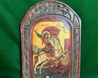 Lot 36: Decorative handmade Orthodox Christian Icon 