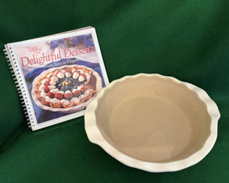 Lot 1: Pampered Chef Pie Plate And Cookbook