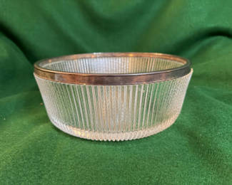 Lot 30: Vintage Crystal Bowl With Silver Rim