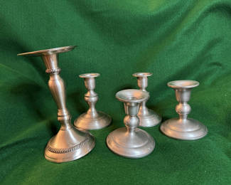 Lot 28: Lot Of Candle Holders-some Pewter