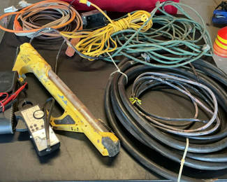 Lot 74: Assorted electrical cables and testing tools