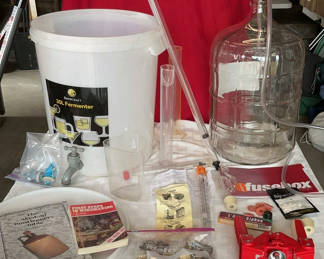 Lot 35: Home brewing and winemaking equipment and guides
