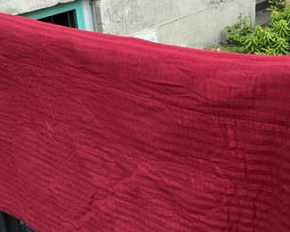 Lot 24: Burgundy Textiles