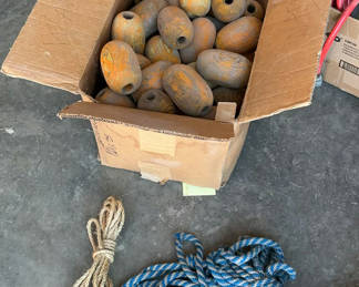 Lot 66: Distressed Wood Floats, Rope