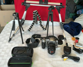 Lot 29: Canon DSLR Kit with Lenses, Tripods and Accessories