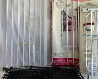 Lot 89: Collapsible, Pet Crate And Adjustable Gate