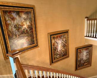 Heading upstairs! Stunning framed art selections!