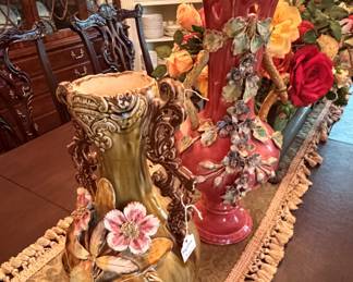 Majolica vases
